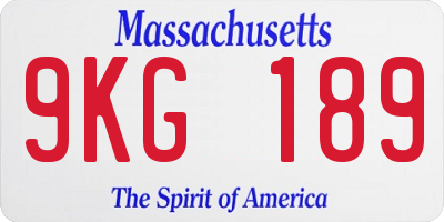 MA license plate 9KG189