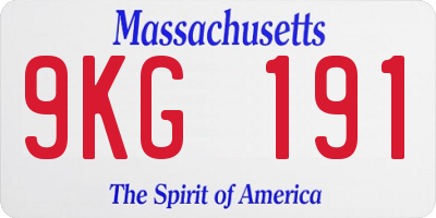 MA license plate 9KG191