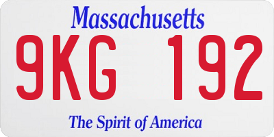 MA license plate 9KG192