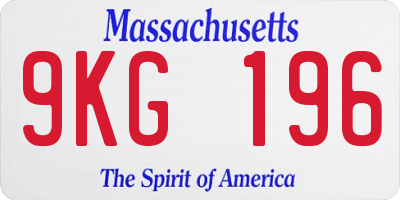 MA license plate 9KG196