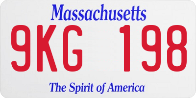 MA license plate 9KG198