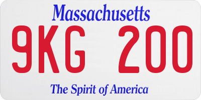 MA license plate 9KG200