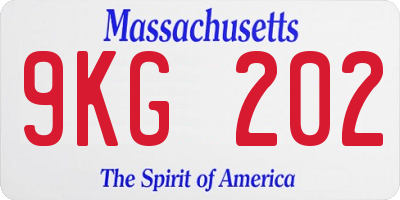 MA license plate 9KG202