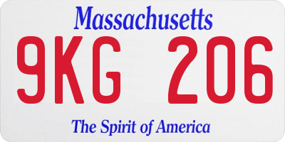 MA license plate 9KG206