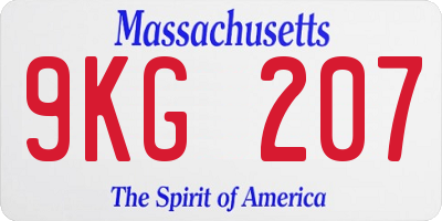 MA license plate 9KG207