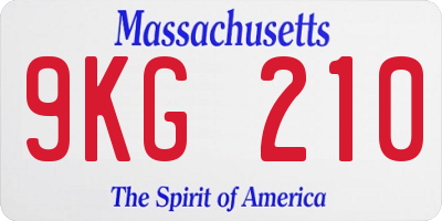 MA license plate 9KG210