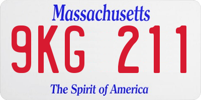 MA license plate 9KG211