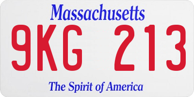 MA license plate 9KG213