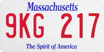 MA license plate 9KG217