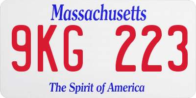 MA license plate 9KG223