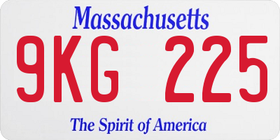 MA license plate 9KG225