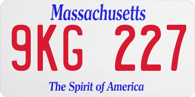 MA license plate 9KG227