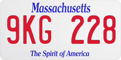 MA license plate 9KG228