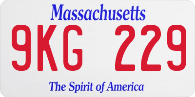 MA license plate 9KG229