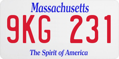 MA license plate 9KG231