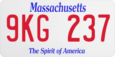 MA license plate 9KG237