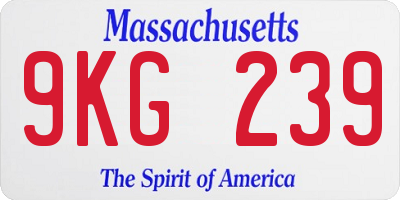 MA license plate 9KG239