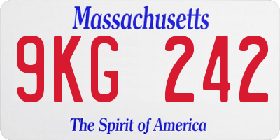 MA license plate 9KG242