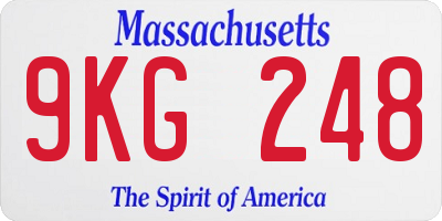 MA license plate 9KG248