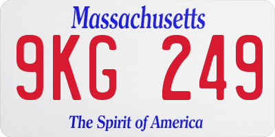MA license plate 9KG249
