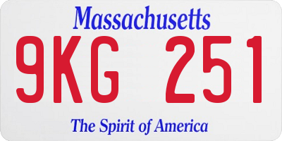MA license plate 9KG251