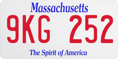 MA license plate 9KG252