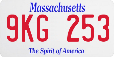 MA license plate 9KG253