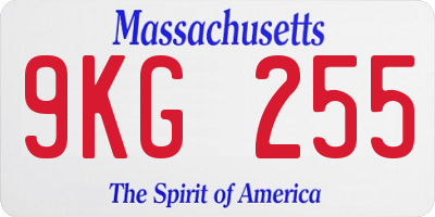 MA license plate 9KG255