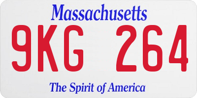 MA license plate 9KG264