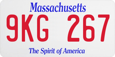 MA license plate 9KG267