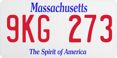 MA license plate 9KG273