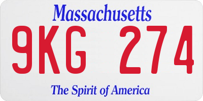 MA license plate 9KG274
