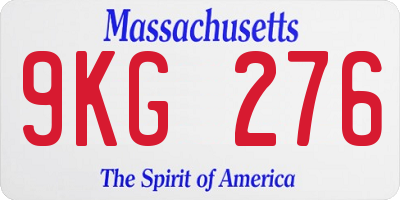 MA license plate 9KG276