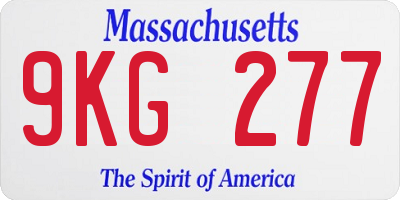 MA license plate 9KG277
