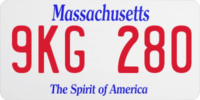 MA license plate 9KG280