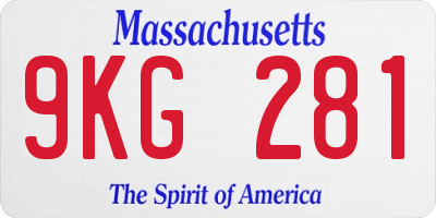 MA license plate 9KG281