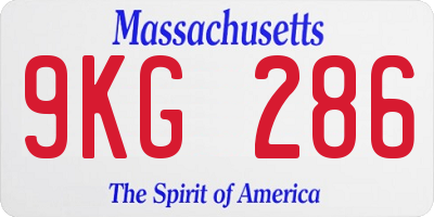 MA license plate 9KG286