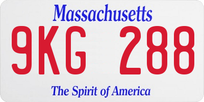 MA license plate 9KG288