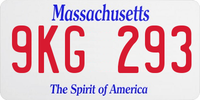 MA license plate 9KG293