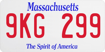 MA license plate 9KG299
