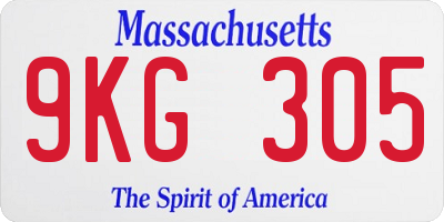 MA license plate 9KG305