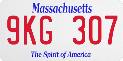 MA license plate 9KG307