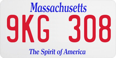MA license plate 9KG308