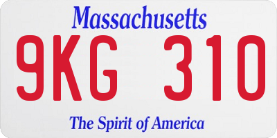 MA license plate 9KG310