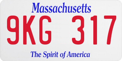 MA license plate 9KG317