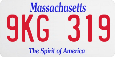 MA license plate 9KG319