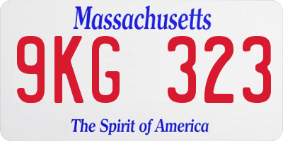 MA license plate 9KG323