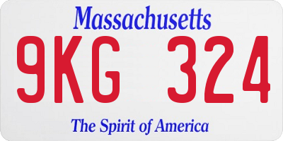 MA license plate 9KG324