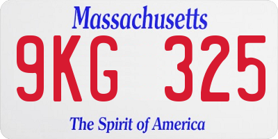 MA license plate 9KG325