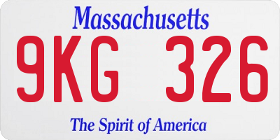 MA license plate 9KG326
